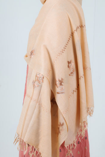 Swati Handloom Embroidery Wool Nude