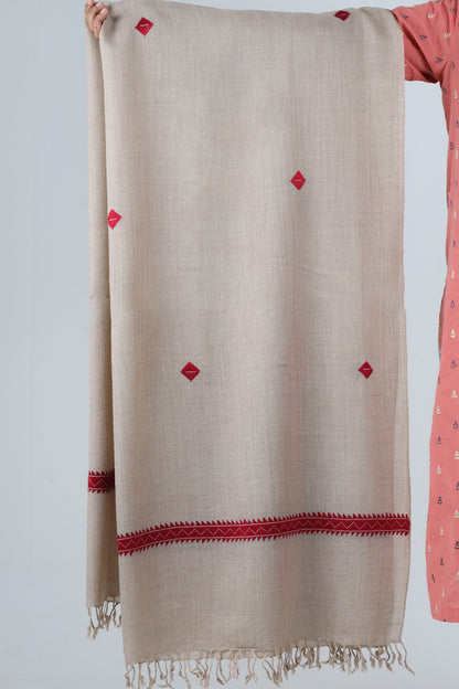 Swati Handloom Embroidery Wool Gray