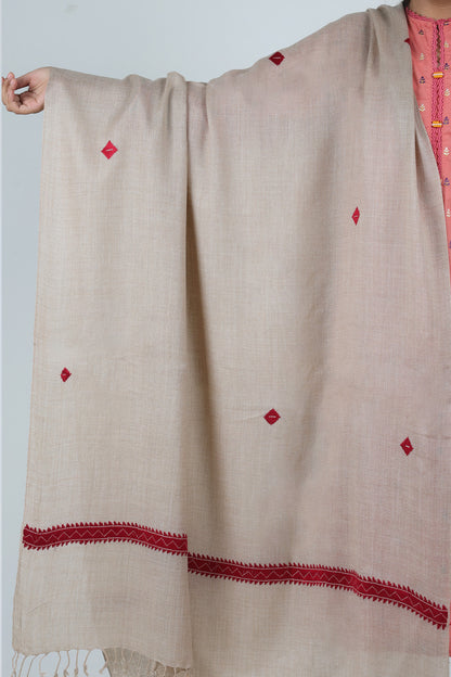 Swati Handloom Embroidery Wool Gray